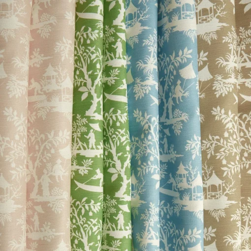 Mrs. Alice Blue Pagoda Garden Fabric< Serena Fresson Fabrics