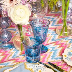 Mrs. Alice Blue Palm Water Glasses (Set of 4)< Summer Glassware | Glasses