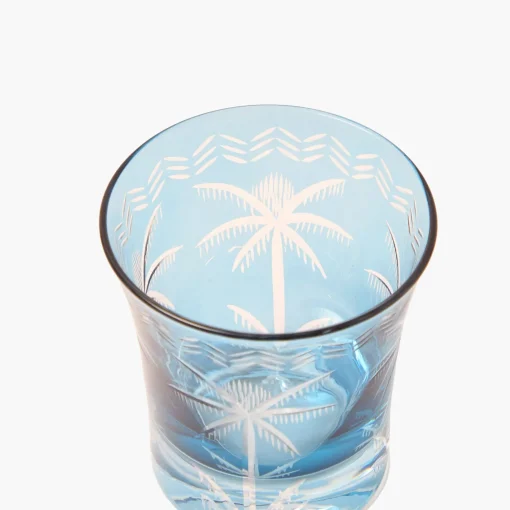 Mrs. Alice Blue Palm Water Glasses (Set of 4)< Summer Glassware | Glasses