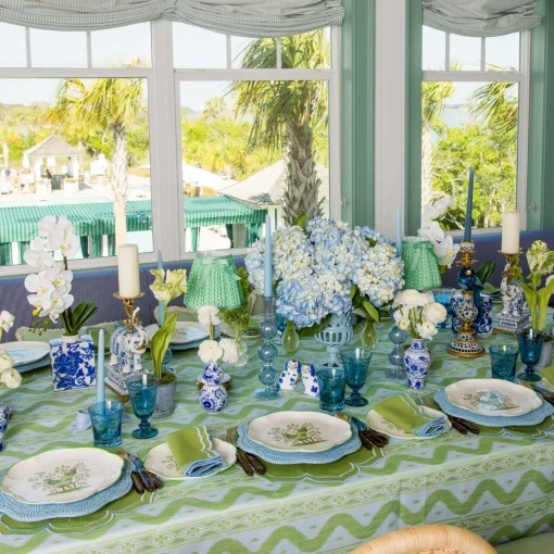 Mrs. Alice Blue Palm Water Glasses (Set of 4)< Summer Glassware | Glasses
