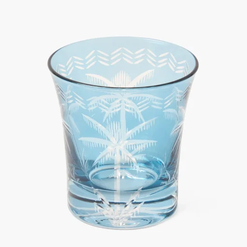 Mrs. Alice Blue Palm Water Glasses (Set of 4)< Summer Glassware | Glasses