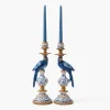 Mrs. Alice Blue Parrot Candle Holder (Pair)< Summer Candleware | Candle Holders