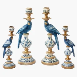 Mrs. Alice Blue Parrot Candle Holder Set< Summer Candleware | Candles