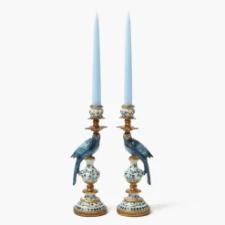 Mrs. Alice Blue Parrot Candle Holder Set< Summer Candleware | Candles