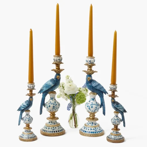 Mrs. Alice Blue Parrot Candle Holder Set< Summer Candleware | Candles