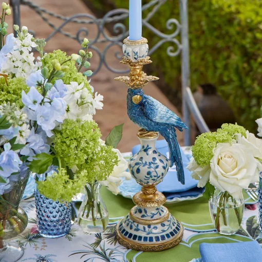 Mrs. Alice Blue Parrot Candle Holder Set< Summer Candleware | Candles