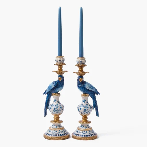 Mrs. Alice Blue Parrot Candle Set (Dusty Blue)< Summer Candleware | Candles