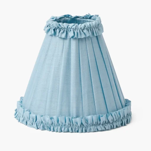 Mrs. Alice Blue Parrot Rechargeable Lamp with Soft Blue Silk Frilled Shade (18cm)< Rechargeable Table Lamps