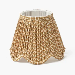 Mrs. Alice Blue Parrot Rechargeable Lamp with Caramel Lotus Deep Scalloped Shade (18cm)< Rechargeable Table Lamps | Summer Lighting