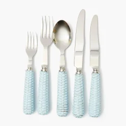 Mrs. Alice Blue Rattan Cutlery (5 Piece)< Cutlery Sets