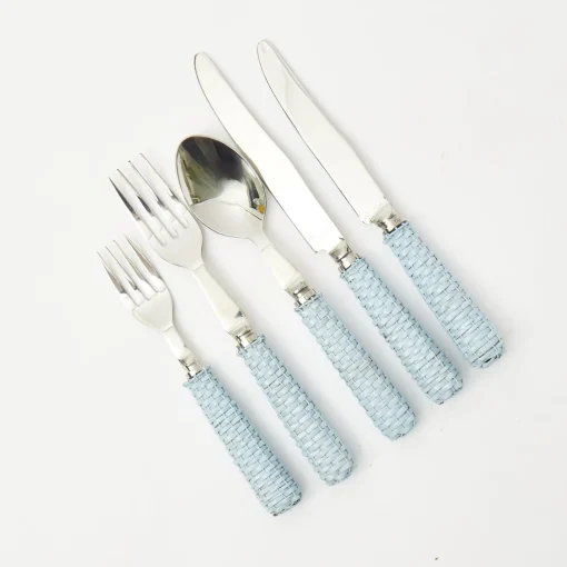Mrs. Alice Blue Rattan Cutlery (5 Piece)< Cutlery Sets