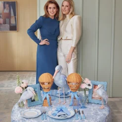 Mrs. Alice Blue Saskia Stork (Pair) - 25cm< Year-round Decorations | Spring Decorations