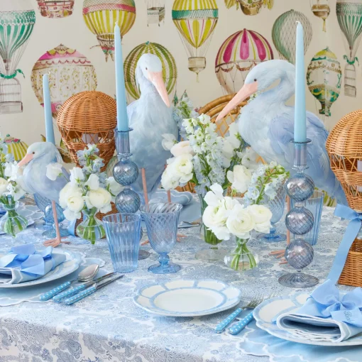 Mrs. Alice Blue Saskia Stork (Pair) - 44cm< Year-round Decorations | Spring Decorations
