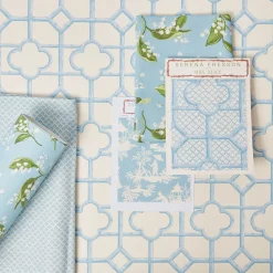 Mrs. Alice Blue Shaded Bamboo Wallpaper< Serena Fresson Wallpapers