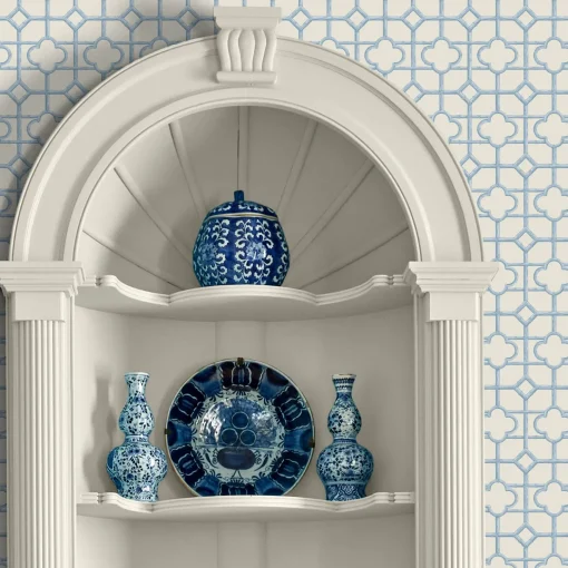 Mrs. Alice Blue Shaded Bamboo Wallpaper< Serena Fresson Wallpapers