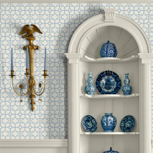 Mrs. Alice Blue Shaded Bamboo Wallpaper< Serena Fresson Wallpapers