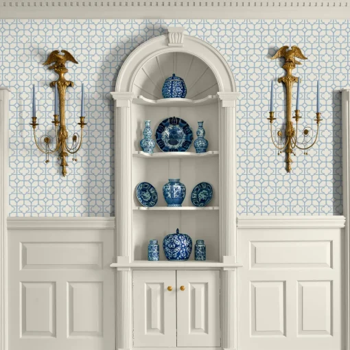 Mrs. Alice Blue Shaded Bamboo Wallpaper< Serena Fresson Wallpapers