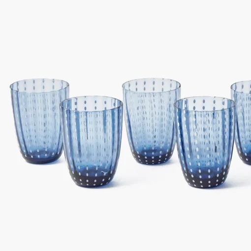Mrs. Alice Blue Speckle Water Glasses (Set of 6)< Summer Glassware | Glasses