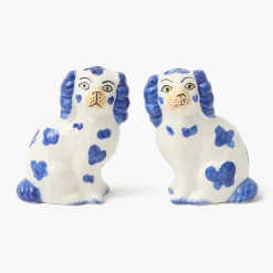 Mrs. Alice Blue Staffordshire Dog Salt & Pepper Shakers< Summer Crockery