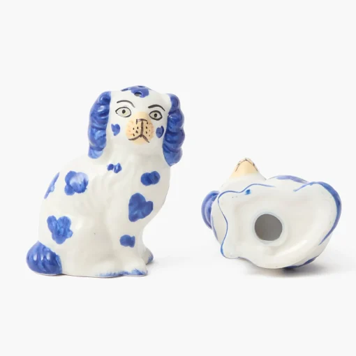 Mrs. Alice Blue Staffordshire Dog Salt & Pepper Shakers< Summer Crockery