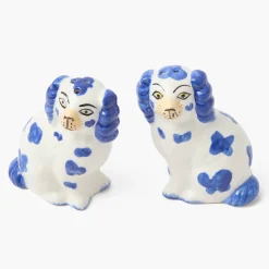 Mrs. Alice Blue Staffordshire Dog Salt & Pepper Shakers< Summer Crockery