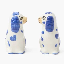 Mrs. Alice Blue Staffordshire Dog Salt & Pepper Shakers< Summer Crockery