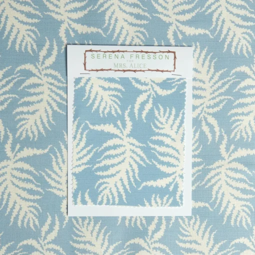 Mrs. Alice Blue Trailing Ferns Fabric< Serena Fresson Fabrics