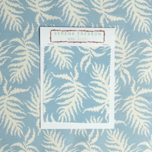 Mrs. Alice Blue Trailing Ferns Fabric< Serena Fresson Fabrics
