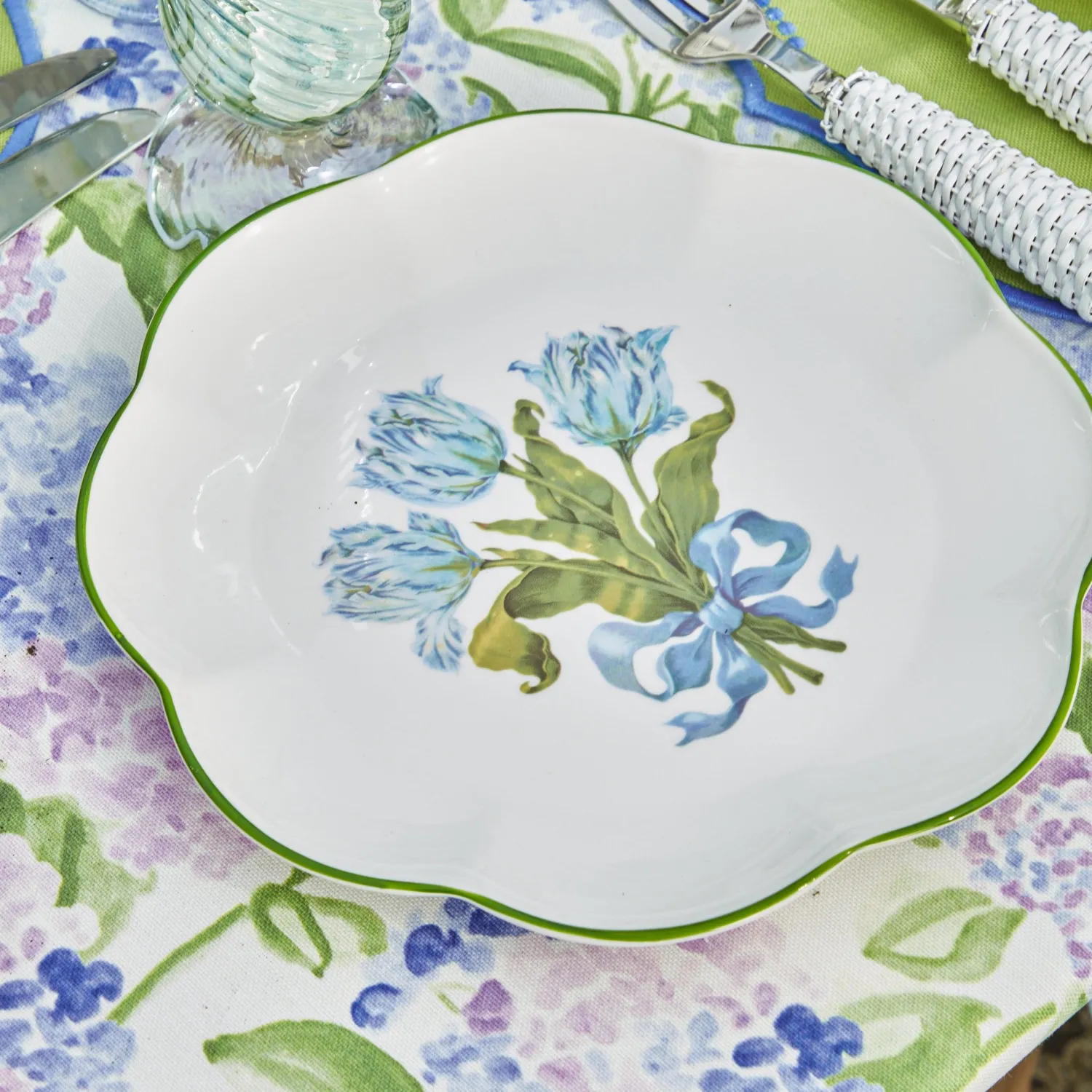 Mrs. Alice Blue Tulip Dinner & Starter Plates (Set of 8)< Summer Crockery | Crockery Sets