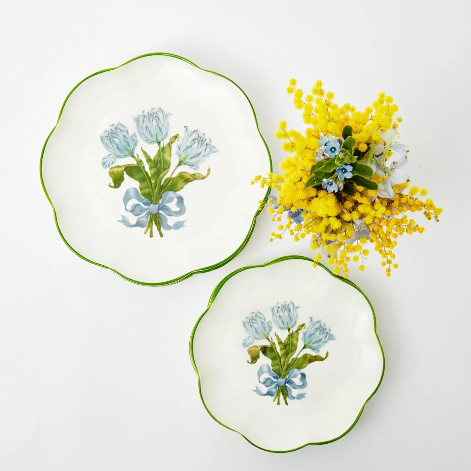 Mrs. Alice Blue Tulip Dinner & Starter Plates (Set of 8)< Summer Crockery | Crockery Sets