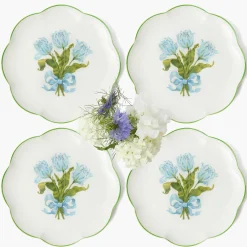 Mrs. Alice Blue Tulip Dinner Plates (Set of 4)< Summer Crockery | Dinner Plates