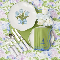 Mrs. Alice Blue Tulip Dinner Plates (Set of 4)< Summer Crockery | Dinner Plates