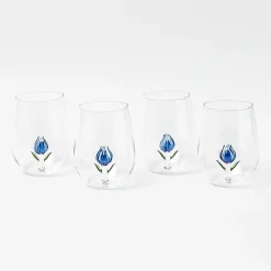 Mrs. Alice Blue Tulip Glasses (Set of 4)< Glasses