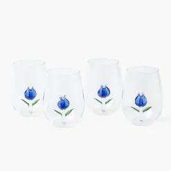 Mrs. Alice Blue Tulip Glasses (Set of 4)< Glasses