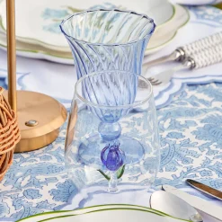 Mrs. Alice Blue Tulip Glasses (Set of 4)< Glasses
