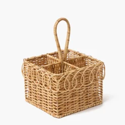 Mrs. Alice Braided Rattan Cutlery Basket< For The Rattan Lover