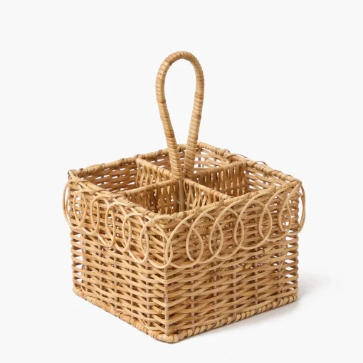 Mrs. Alice Braided Rattan Cutlery Basket< For The Rattan Lover