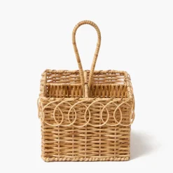 Mrs. Alice Braided Rattan Cutlery Basket< For The Rattan Lover