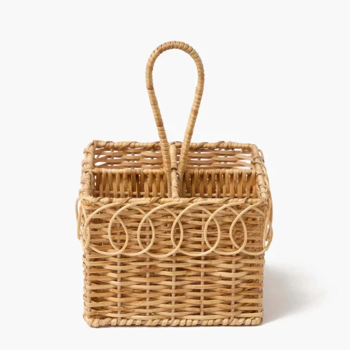 Mrs. Alice Braided Rattan Cutlery Basket< For The Rattan Lover
