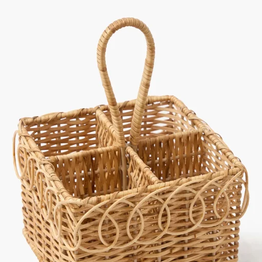Mrs. Alice Braided Rattan Cutlery Basket< For The Rattan Lover