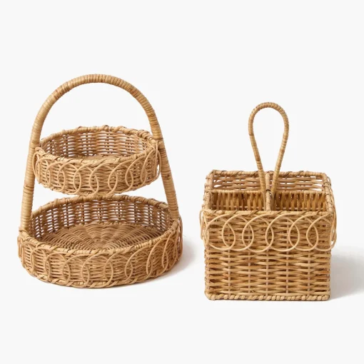 Mrs. Alice Braided Rattan Cutlery Basket< For The Rattan Lover