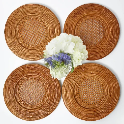 Mrs. Alice Brown Rattan Charger Plates (Set of 4)< Summer Table Linen | Placemats