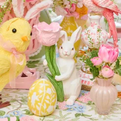 Mrs. Alice Bunny with Pink Tulip (Pair)< Spring Decorations