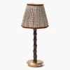 Mrs. Alice Burnt Bamboo Rechargeable Lamp with Chocolate Lotus Shade (18cm)< Rechargeable Table Lamps