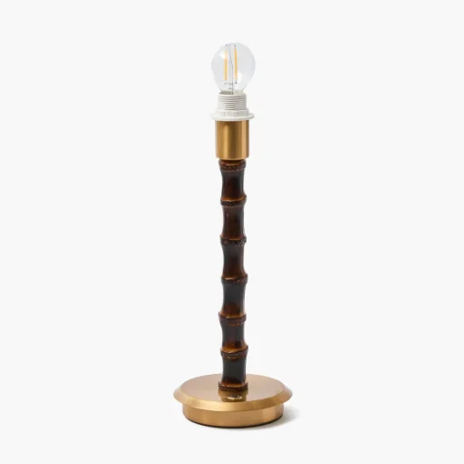 Mrs. Alice Burnt Bamboo Rechargeable Lamp with Red Velvet Bow Shade (18cm)< Rechargeable Table Lamps