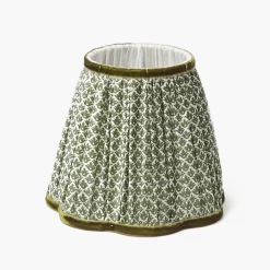Mrs. Alice Burnt Bamboo Rechargeable Lamp with Olive Lotus Shade (18cm)< Rechargeable Table Lamps