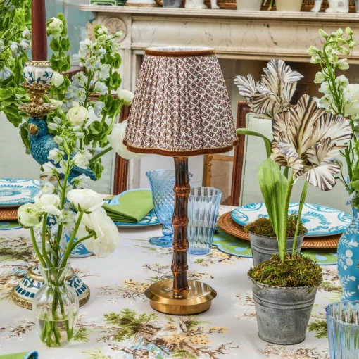 Mrs. Alice Burnt Bamboo Rechargeable Lamp< Rechargeable Table Lamps | Summer Lighting
