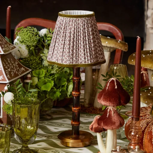 Mrs. Alice Burnt Bamboo Rechargeable Lamp< Rechargeable Table Lamps | Summer Lighting