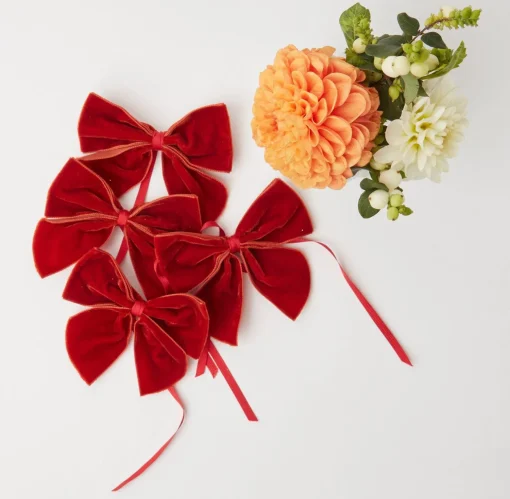 Mrs. Alice Burnt Orange Napkin Bows (Set of 4)< Napkin Rings & Bows