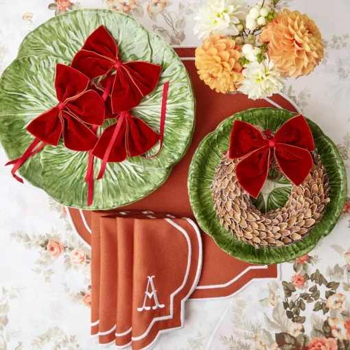 Mrs. Alice Burnt Orange Napkin Bows (Set of 4)< Napkin Rings & Bows